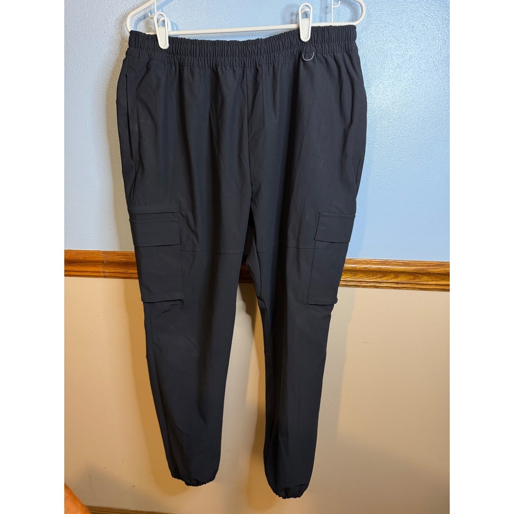 All in Motion Black Cargo Joggers Women Large Elastic Waist Stretch Athletic